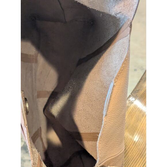 Lucky Brand Large Leather Satchel Tote VACHETTA Brown 0313DM0124 Chic Hobo - Picture 12 of 13